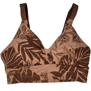 Aerie OFFLINE Tropical‎ Leaf Print Ballet Back Sports Bra Medium Support S NWT thumbnail 1