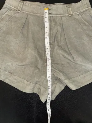 Free People Pleated High Rise Lyocell Blend Shorts Olive Green Size 14 thumbnail 5