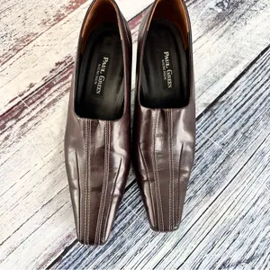 Vintage Paul Green Dark Brown Leather Mid-Heel Dress Shoes thumbnail 3
