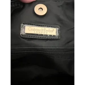 Crabtree & Evelyn large black tote bag purse snap closure 12" x 14" x 5" NWT thumbnail 6