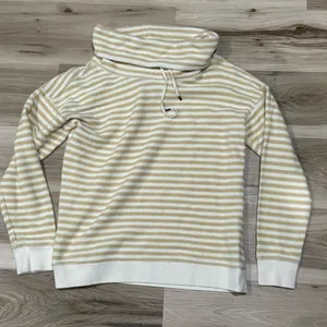 Ralph Lauren Terrycloth Mock Neck Striped Sweater Top Women’s Medium thumbnail 1