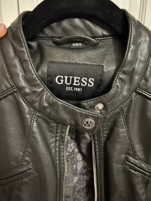 Guess black leather jacket Size M #leatherjacket #biker thumbnail 3