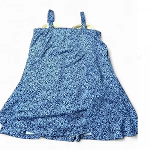 Vtg It Figures Slender Thighs One Piece Swimsuit Blue White Dress Women Sz 22w. thumbnail 2