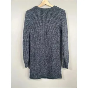 Abercrombie & Fitch Women Size Small Knit Sweater Dress Gray‎ Navy Green Varsity thumbnail 4