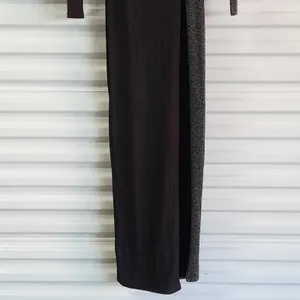 Naked Wardrobe Dress Womens XS Black Silver Metallic Formal Evening Gown Wedding thumbnail 8