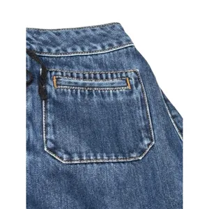 Garage Lace-Up‎ Denim Mini Skirt Y2K Blue Jean Skater A-Line Cotton Indie Sleaze thumbnail 3