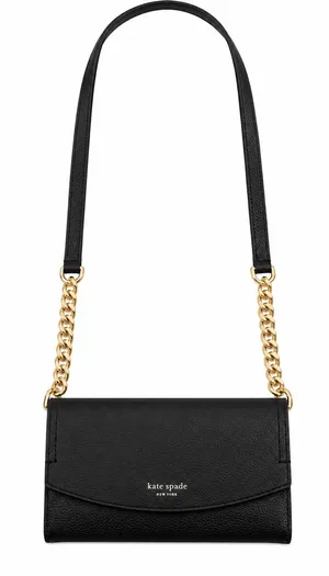 Kate Spade Eva Wallet On Gold Chain Leather Strap Crossbody Minimalist EUC thumbnail 1