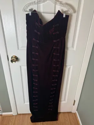 Sau Lee Vesper Strapless Velvet Gown in Wine / Burgundy 12 thumbnail 4