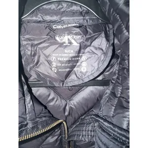 Calvin Klein Womens Black Chevron Quilted Premium Down‎ Puffer Vest PFJOSM7011 S thumbnail 2