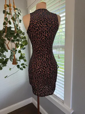 Naked Wardrobe Animal Print Cut Out Lace Up Mini Dress Size Small thumbnail 5