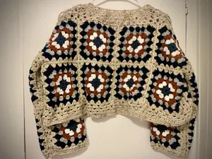 Handmade crochet cropped cardigan  thumbnail 2