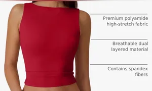 QINSEN Women's Sexy Open Back Sleeveless Crop Tank High Neck Slim Fit Cropped Tee Shirt Y2k Tops Size M. NWT thumbnail 3