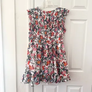By Anthropologie The Peregrine Mini Dress Multicolor Floral Print Large XL READ thumbnail 7