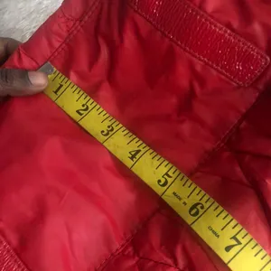 Kate Spade Coney Island Red Quilted Tufted Puffer Argyle Nylon Shoulder Hand Bag Purse Large Tote Zipper Closure thumbnail 7