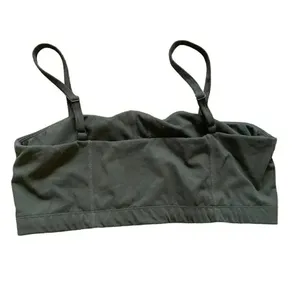 Bandeau Green Adjustable Straps Solid Lightweight Womens Sports Bra SZ XL thumbnail 2