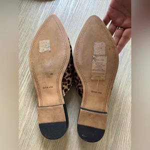Dolce Vita calf hair leopard printed leather slides US 8.5 thumbnail 3