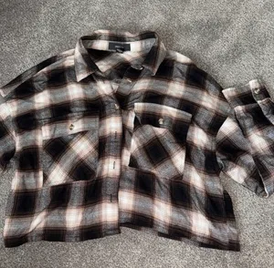 Forever 21 Brown Cropped Flannel thumbnail 1