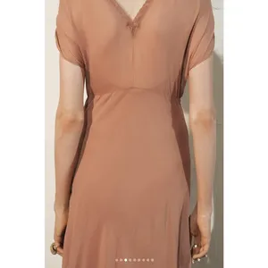 ZARA 2025‎ Collection | NEW Tan Lace Slip Midi Dress Medium Dainty Coquette Fem thumbnail 5