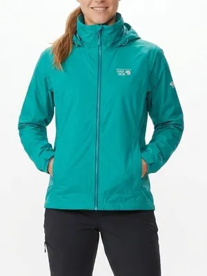 Mountain Hardwear Plasmic Ion‎ Rain Jacket Women’s Medium Teal Waterproof thumbnail 1