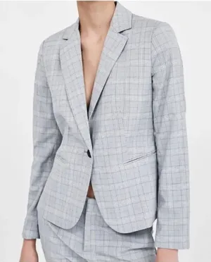 Zara Women’s Blazer with Classic Check Pattern Size 4 thumbnail 1