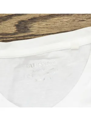 NWT GUESS Eco Short Sleeve Lace-Up Graphic Corset Tee W5RI32K9RM1 Pure White XS thumbnail 7