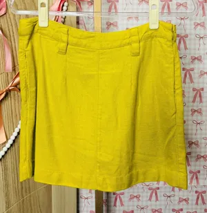 Free People Can't Blame Me Linen Mini Skirt Citronelle 2 Small Summer Dopamine thumbnail 1