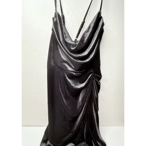 SHEIN Bae Black‎ Dress Velvet Spaghetti Strap 2XL Plus Prom Ruched Stretch New thumbnail 3