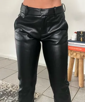 Zara Black Leather Pants thumbnail 12