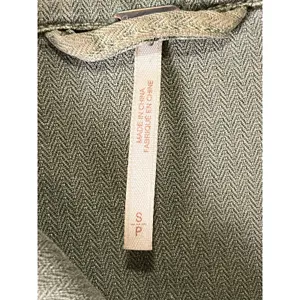 Free People Embellished Military Shirt Jacket Olive Green Embroidered Patch S thumbnail 5