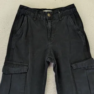 Pull&Bear Womens Black‎ Cotton Straight Leg Cargo Pants Size USA 2 EUR 34 thumbnail 7