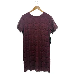 Lulus Take Me to Brunch Burgundy Lace Shift Dress size XL NWT thumbnail 2