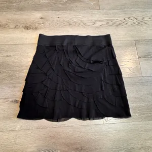 Express Black Tiered Mesh Ruffle Mini‎ Skirt Women Size Small S thumbnail 2