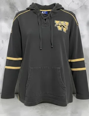 Champion WMU Western Michigan Broncos XXL Lace Up Hockey Hoodie Sweatshirt thumbnail 1