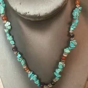 Turquoise like Beaded Necklace thumbnail 3