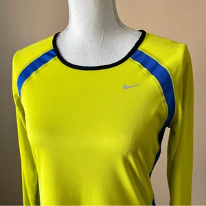 NIKE | Lime Green Long Sleeve Performance Top Sz M thumbnail 3