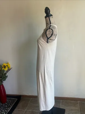 ZARA Midi Length Beige Nude Sheath Dress Size Small NWT thumbnail 5