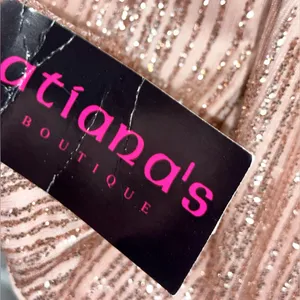 Trendy Rose Gold Sequins Designer Dress NWT thumbnail 6