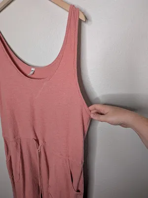Free People Intimately Free On Cloud Rose Pink Sleeveless Cotton Jumpsuit Large thumbnail 6