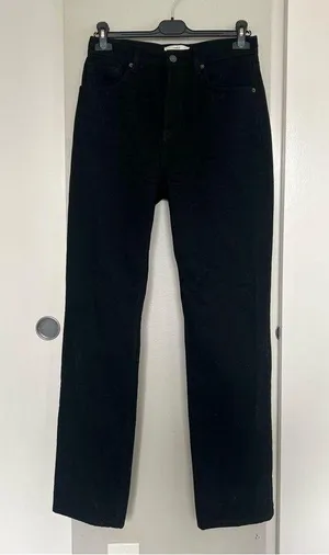 Reformation Rowe Mid Rise Relaxed Straight Jeans – Chic Black Sustainable - 27 thumbnail 2