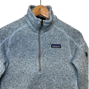 Patagonia Better Sweater 1/4 Zip Pullover‎ Womens Small Blue Heather Fleece thumbnail 4