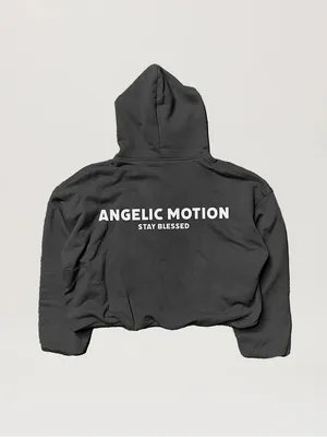 Angelic motion “Graphite” Hoodie "Motion Keeps Me In Motion" Graphic thumbnail 2