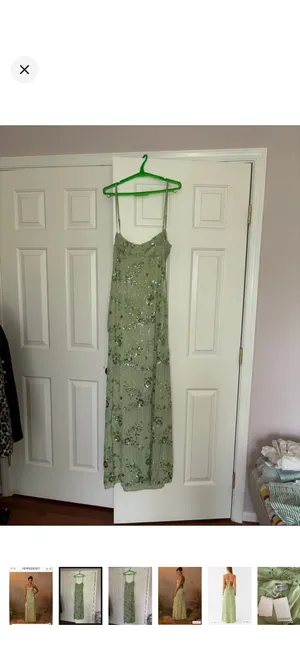 Peppermayo Celandine Beaded Green Maxi Formal Dress Women's Size 6 thumbnail 3