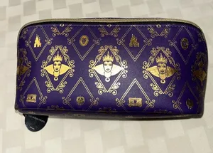 Disney Purple Cosmetic Bag with Gold Villain Portraits thumbnail 1