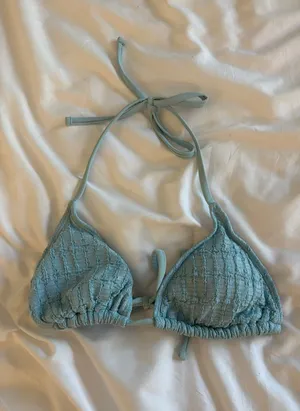 Shein Bikini Top Blue Triangle thumbnail 1