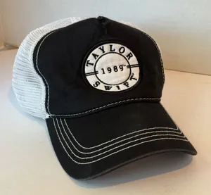Taylor Swift 1989‎ Tour Trucker Hat OS Black White Excellent Mesh Snapback Cap thumbnail 1