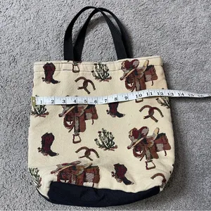 Equestrian Tapestry‎ Tote Handbag Black thumbnail 7