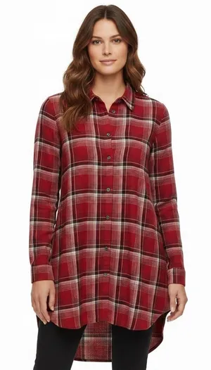 J. Jill Red Plaid Button thumbnail 1