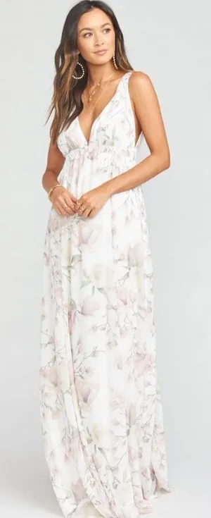 Show me your mumu floral maxi dress white and pink XS thumbnail 1