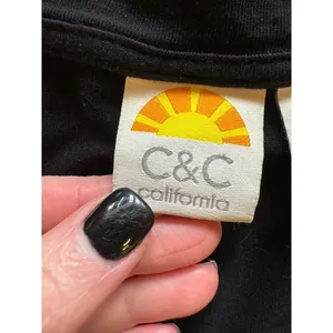 C&C California Dress Women‎ XS Black Short Sleeve Scoop Neck Tee Maxi Lounge thumbnail 9