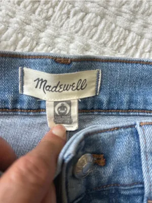 Madewell Light Blue Ankle Crop Straight Jeans thumbnail 2